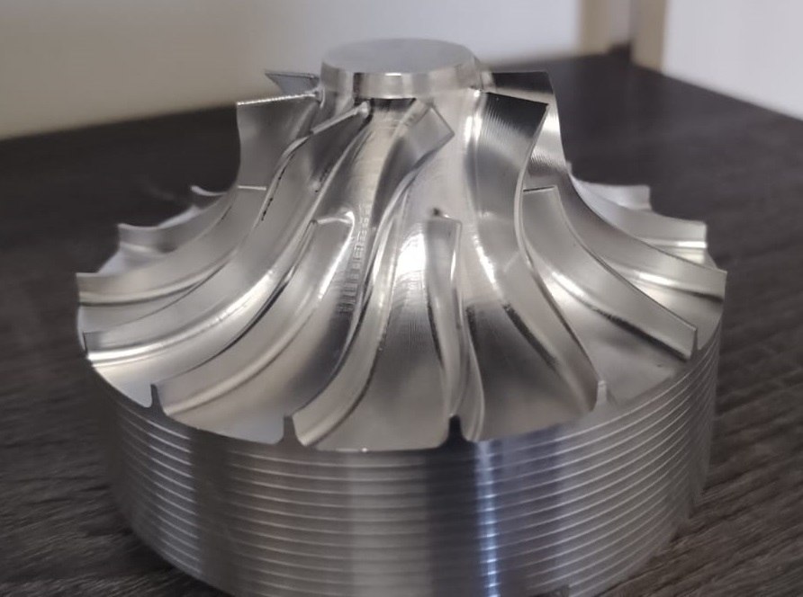 5-axis impeller machining in progress