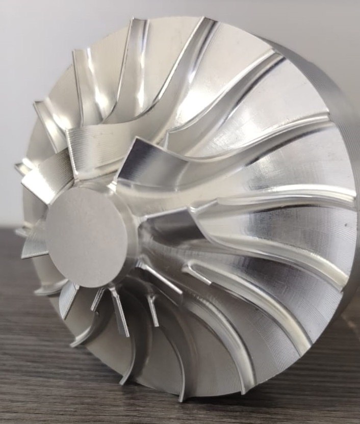 Machined impeller produced in the 5-Axis Precision workshop